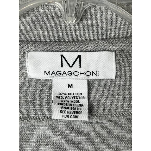 Magaschoni wool blend open cardigan in light gray, size M EUC - Picture 2 of 6